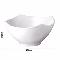 (6 adet) Kase - GLOBAL BUFFET - Melamin - 8L - köşeli - 400x400mm - Derinlik:175mm - Beyaz