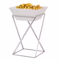 Etagere / Buffet Stand - square - Height: 475mm - incl. 1 Melamine bowl - Chrome