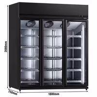 Commercial Beverage Display Fridge – 1800 litres – with 3 glass doors & advertising display