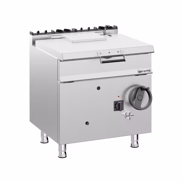 Billenő serpenyő - gázüzemű - 60 literes - 20,5 kW - kézi billentéssel és vízbekötéssel
