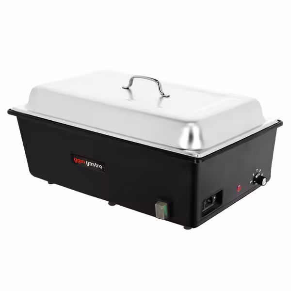 Električna grijana posuda - GN 1/1 - s poklopcem - crna (chafing dish)