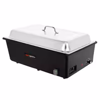 Električna grijana posuda - GN 1/1 - s poklopcem - crna (chafing dish)