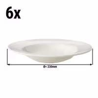 (6 pieces) LUX - Plate deep Maastricht - Ø 23 cm - Ivory