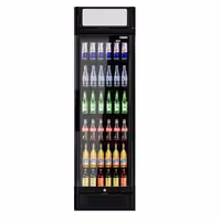 Frigorífico expositor de bebidas - 595mm - 347L - 1 porta de vidro & painel publicitário iluminado - com indicação/painel digital de temperatura - Preto