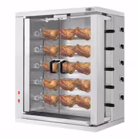 Commercial Electric Chicken Rotisserie Oven - 16.5kW - with 5 Skewers for up to 30 chickens
