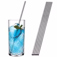 (50 adet) Paslanmaz Çelik Pipet - 200mm - ø 5mm - düz