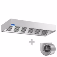 Commercial Wall-Mounted Extractor Hood with Motor – 3000mm – with Speed Controller, Baffle Filters & Lighting