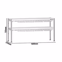 Toplinski most za grijanje hrane – infracrveni – s keramičkim grijačem – 1600x370 mm – 1,40 kW – 2 grijane etaže – podesiva visina