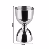 (6 adet) Paslanmaz Çelik Jigger - İki Ölçekli - 3/6cl - ara çizgiler 1/4cl