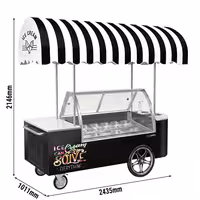 Ice Cream Cart - 2146mm - with sink - for 9 x 5 litres Napoli pans