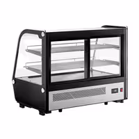 Countertop display fridge - 160L - 874mm - Double glazing - with 2 shelves - rear sliding glass doors