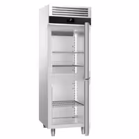 Szafa chłodnicza PREMIUM – stal nierdzewna – GN 2/1 – 700 L – z 2 półdrzwiami szklanymi