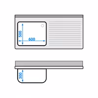 Sudoper s ormarićem PREMIUM - inox - 1400 x 700 mm - s 1 koritom - korito lijevo