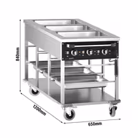Vattenbadsvagn - 3 kW - 3x GN 1/1 - individuell temperaturreglering per brunn