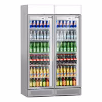 (2 Stück) Getränkekühlschrank - 690 Liter - rahmenloses Design - mit 2 Glastüren & Werbedisplay