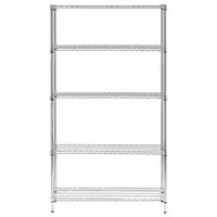 رفوف فولاذية - 1200x450mm - عمق: 450 mm - 5 رفوف (قابلة للتعديل) - كروم - الحمولة: 180 kg