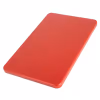 Griešanas dēlis - 600x400 mm - Biezums: 20 mm - HACCP atbilstošs - PE500 (HDPE) polietilēns - Sarkans - Var mazgāt trauku mazgājamā mašīnā - Neslīdošs