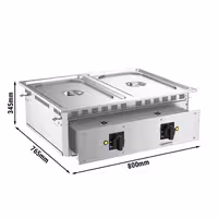 Ugrađena električna bain-marie – 3 kW – 2x GN 1/1 – s odvodnim slavinom