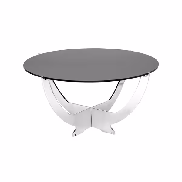 Açık Büfe Teşhir Standı OCTOPUS - Paslanmaz Çelik - dairesel - Ø 302mm - 330x330x160mm - Siyah Pleksi Cam