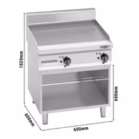 Griddle elettriku - 8 kW - bil-kanaletti - inkluż il-qafas bażiku