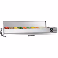 Aukstuma galda vitrīna PREMIUM - 2000x335 mm - 10 x GN 1/4