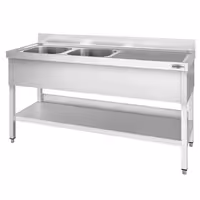 Sudoper PREMIUM - 1800x700 mm - s donjom policom - s 2 koritima - korita lijevo - inox