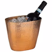 Posuda za hlađenje vina/pjenušca - Aluminij, bakreni izgled, čekićana površina - 2,1 l - Ø 205 mm - Visina: 170 mm - Bakrena