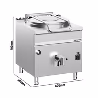 Marmita a gás - 150L - 20kW - Aquecimento direto - com ligação à água