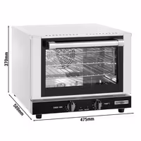 Electric Compact Convection Oven - Manual Controls - 3x 349x282mm - 21L