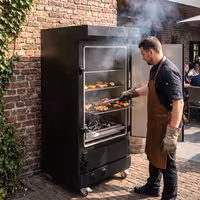 Gas-fired smoker oven with cooking and smoking function – 70 kg – incl. 4 racks