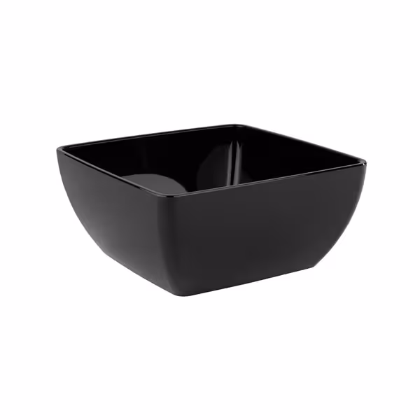 (6 adet) Kase - FRIENDLY - PET - 0,4L - köşeli - 125x125mm - Derinlik:65mm - Siyah