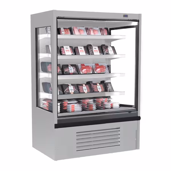 Commercial multideck display fridge - Open front - 1020mm - 602L - with 4 shelves - incl. night blind