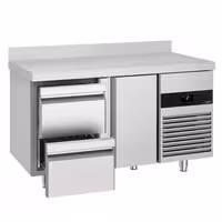 Commercial Counter Fridge PREMIUM - 1400x700mm - with 1 door - 2 drawers - with upstand