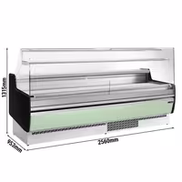 Serve Over Counter - 2560mm - with 4 doors - front panel light green - capacity 282 litres