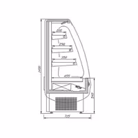 Commercial multideck display fridge - Open front - 600mm - with 3 shelves - incl. night blind - Grey