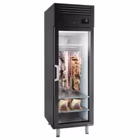 Dry Aging skříň na zrání masa - 680 mm - 1 skleněné dveře - Černá