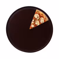 (12 adet) Düz Pizza Tabağı - Polietilen, Ø320mm, Oluklu/Kanallı Yüzey, Kahverengi