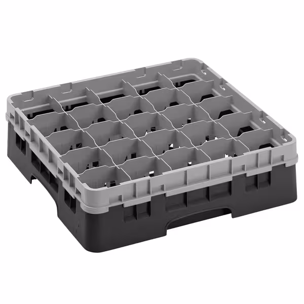 CAMBRO | CAMRACK® – Glasdiskkorg 1/1 – 25 fack – med 1 förlängare – 500x500 mm – Svart
