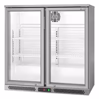Commercial Back Bar Cooler - 900mm - 220 litres - with 2 glass swing doors - Grey