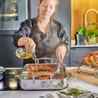 DEMEYERE | Industry 5 Roasting Pan – 390×330 mm Rectangular, XL Oven Only – Roasting Rack Included – 18/10 Stainless Steel