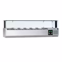 Nadstawka chłodnicza do na dodatki PREMIUM - 1500x395mm - 5x GN 1/3 + 1x GN 1/2 - z oświetleniem LED