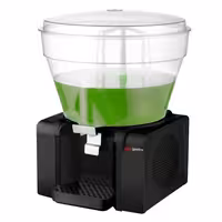 Commercial Ayran / Juice Dispenser - polycarbonate tank with tap & paddle agitation - 50 Litres - 400W - for frothy Ayran - Black - incl. drip tray