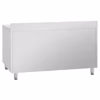 Stół chłodniczy barowy do napojów Premium PLUS – 1468 x 600 mm – z 2 drzwiami szklanymi i rantem