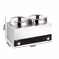 Stolni bain-marie - grijač za umake - 7 l - 300 W - 2 lonca s po 3,5 l