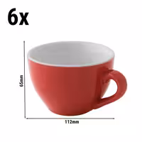 (6 kom) Colors - Šalica za cappuccino - 180 ml - Crvena