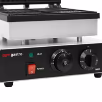 Commercial Waffle Maker - Single - Manual - 1.75 kW - Shape: 4 Brussels Waffles
