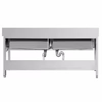 PREMIUM sudoper za pranje lonaca – 1800 x 600 mm – s 2 korita