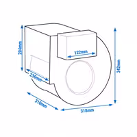 Centrifugalni ventilator 1600 m³/h - za zidne nape