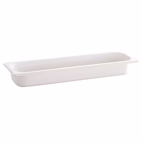(6 pcs) Melamine Gastronorm Tray GN 2/4 - ECO - White - 4.3L - Depth: 100mm