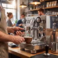 Commercial Espresso Machine "Mini" -1 Group – 1.2 kW – with Steam Wand & Hot Water – Stainless Steel